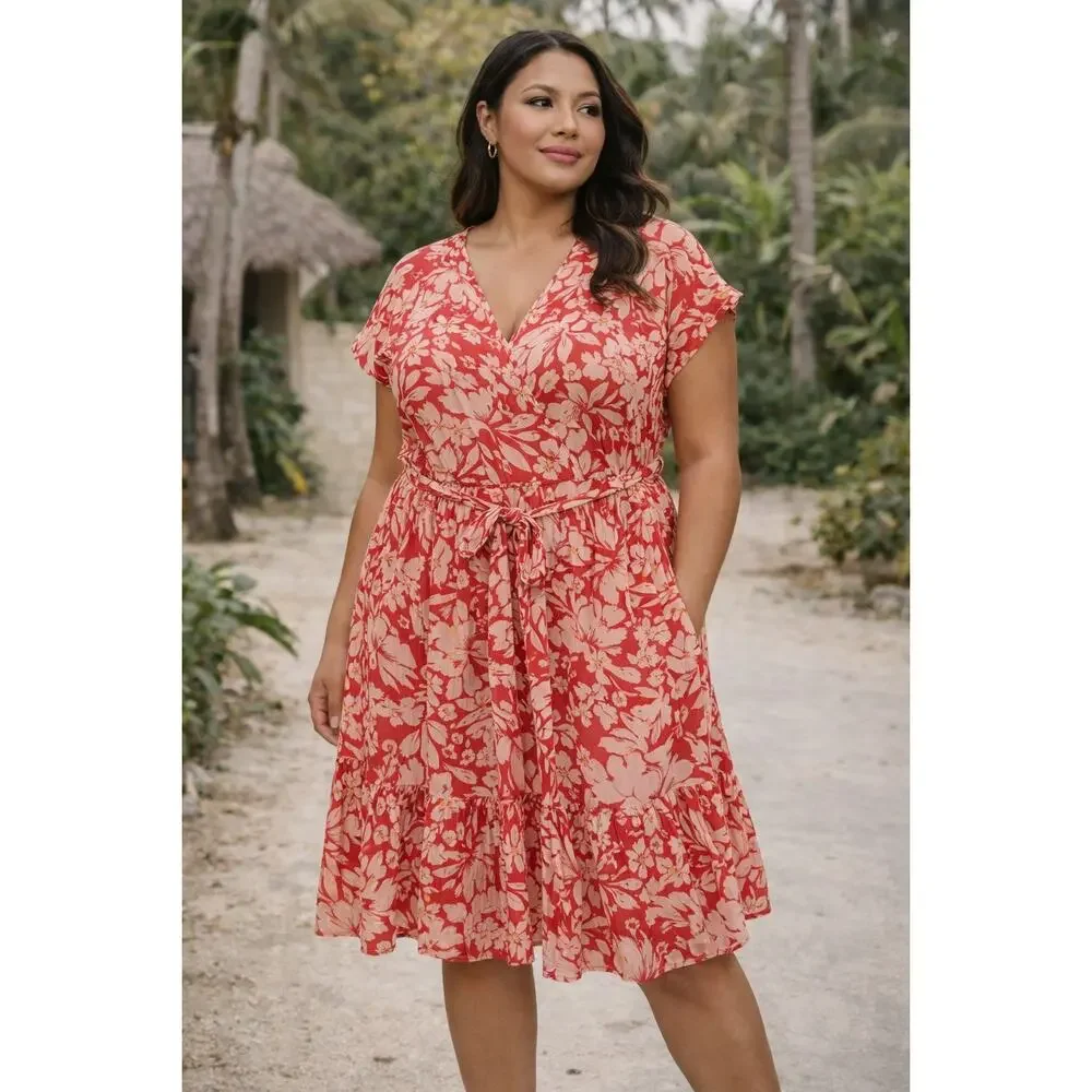 gap red floral dress GAP | Dresses | Nwt Gap Red Floral Short Sleeve Maxi Dress Cinch Waist  Tiered Boho Women Xl